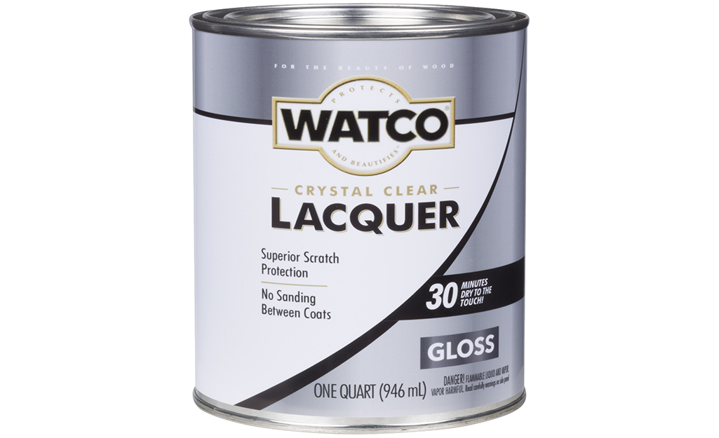 A can of lacquer on a white background.