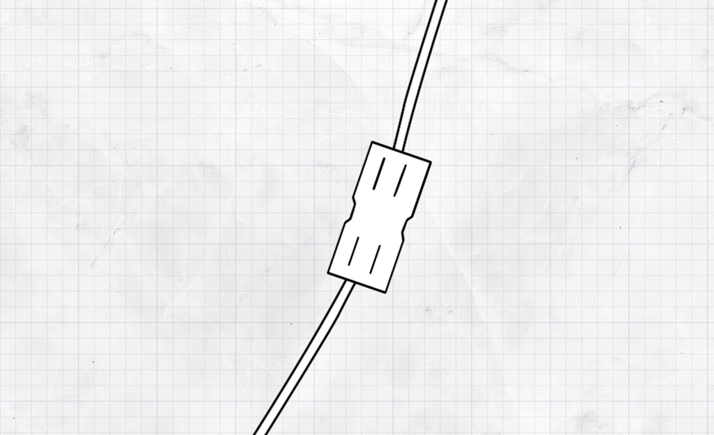 An illustration of wires being connected.