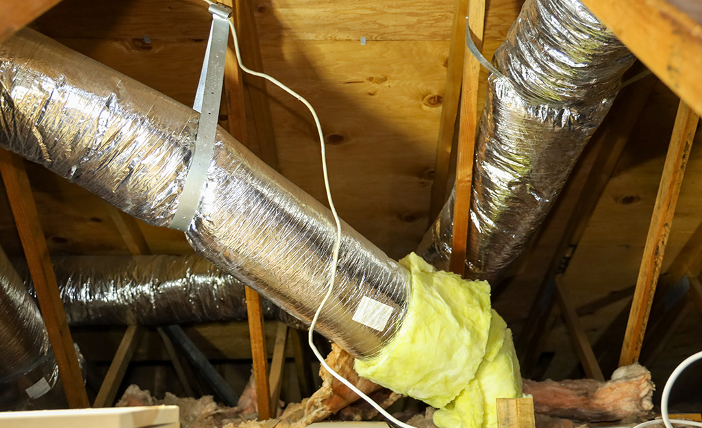 HVAC ductwork in residential construction.