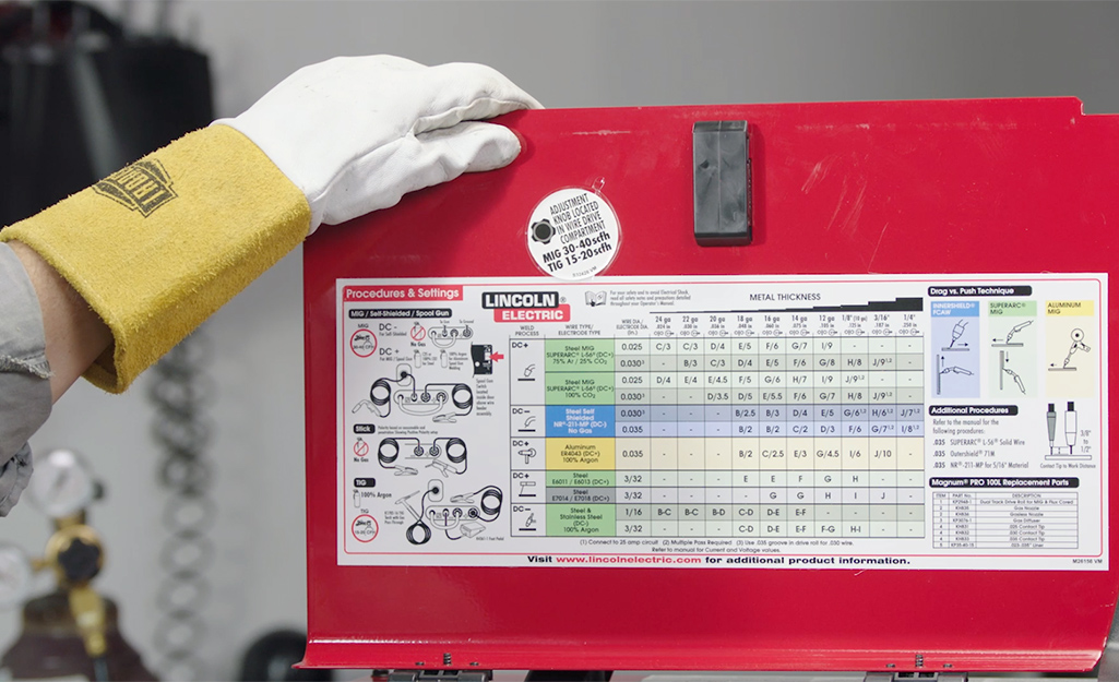 A person reads a voltage chart