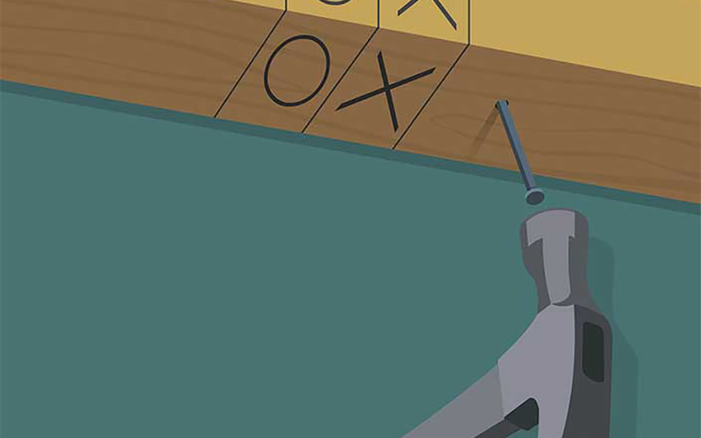 illustration of a hammer against a nail in the top plate of a door frame illustration of a hammer against a nail in the top plate of a door frame