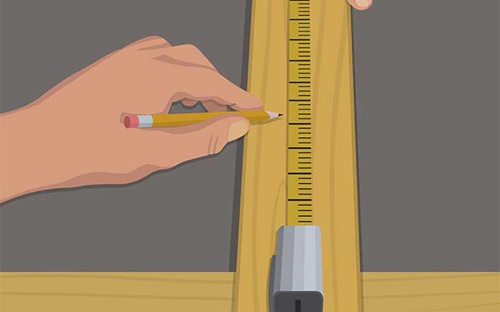 illustration of a person measuring and marking a piece of wood illustration of a person measuring and marking a piece of wood