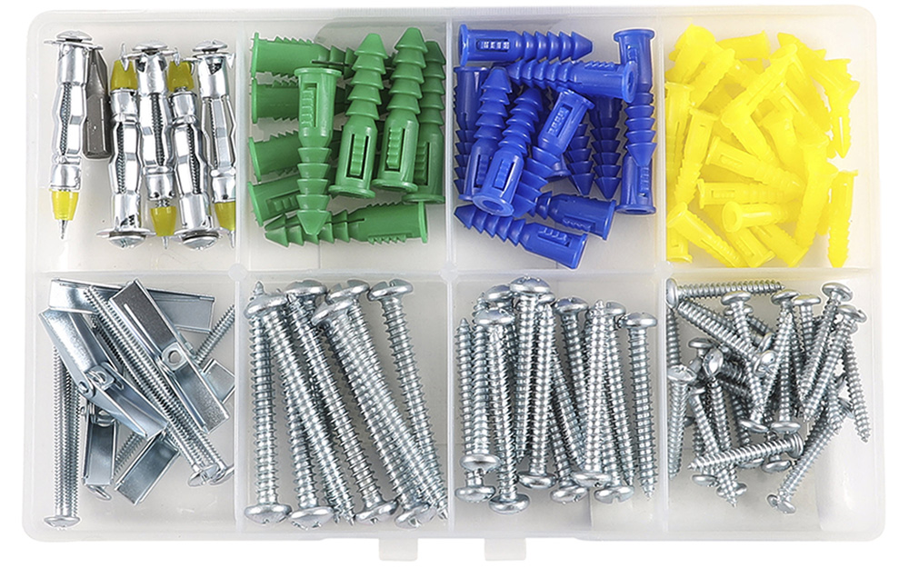 A picture hanging kit has screws and anchors in various sizes.