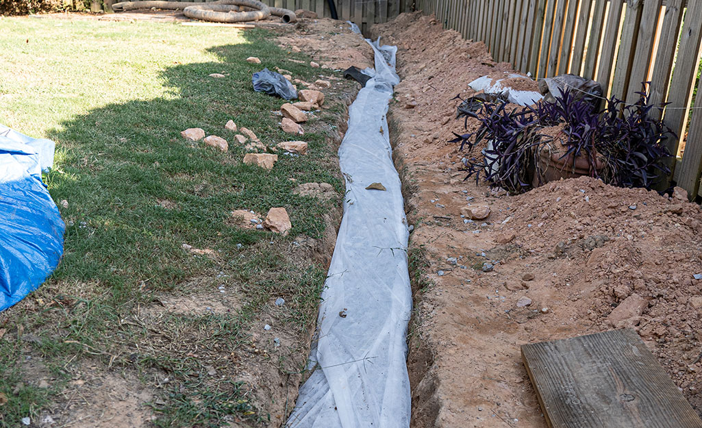 Landscaping around french drains