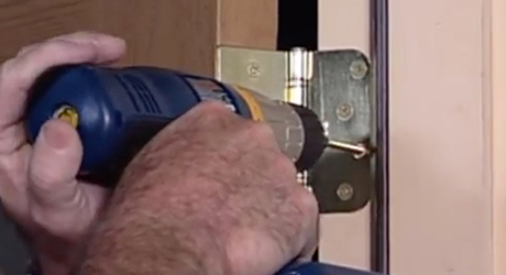 Remove top hinge screws - How Install Entry Door Remove top hinge screws - How Install Entry Door
