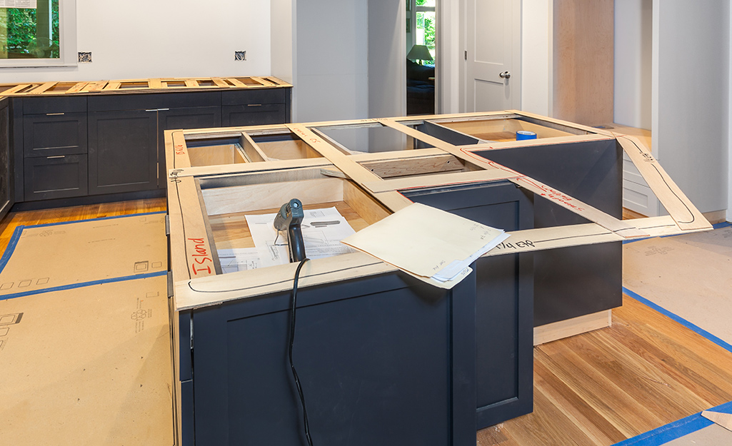 How To Install Butcher Block Countertops, How To Fasten Countertop Cabinets