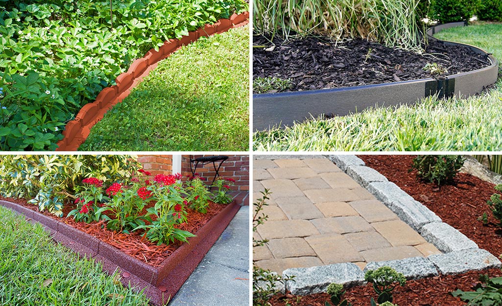 Four different types of edging enclosing borders.
