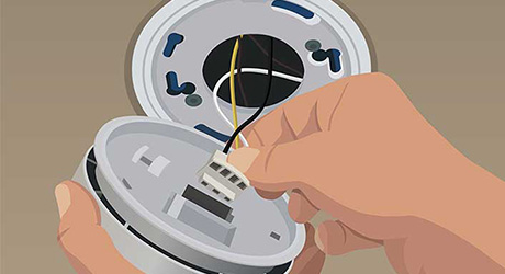Attach mounting plate - Hard-Wired Smoke CO Alarms Attach mounting plate - Hard-Wired Smoke CO Alarms