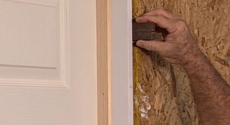 Add shims - Installing Interior Door Add shims - Installing Interior Door