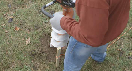 Dig post holes - Mortised Posts Rails Dig post holes - Mortised Posts Rails