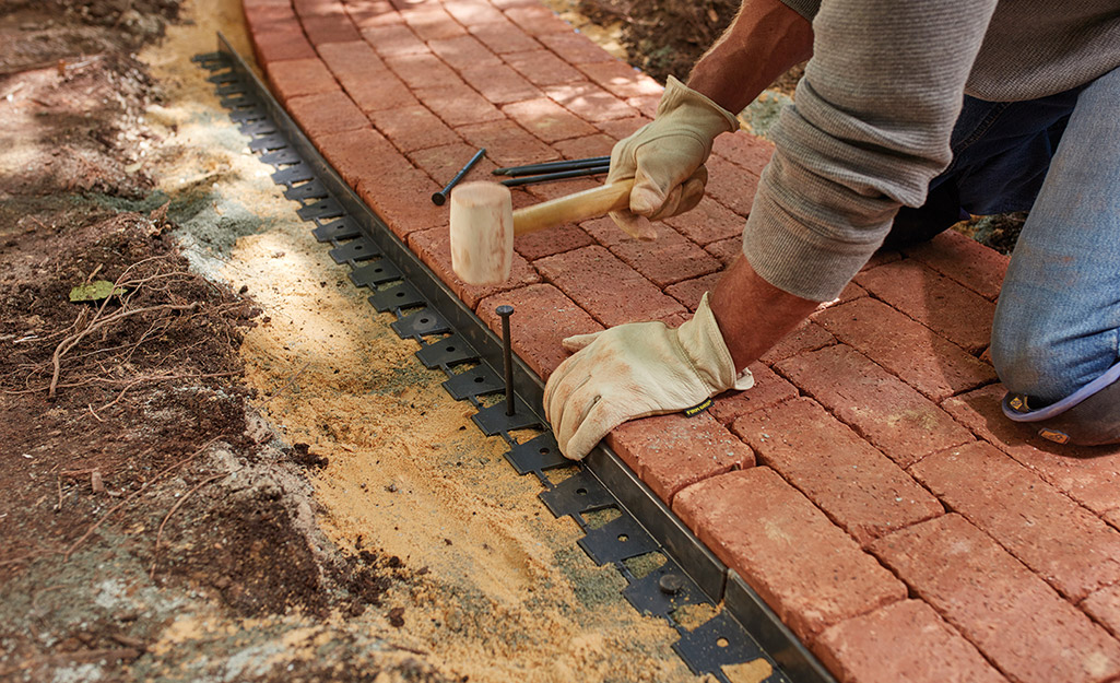 How to Lay a Brick Path The Home Depot