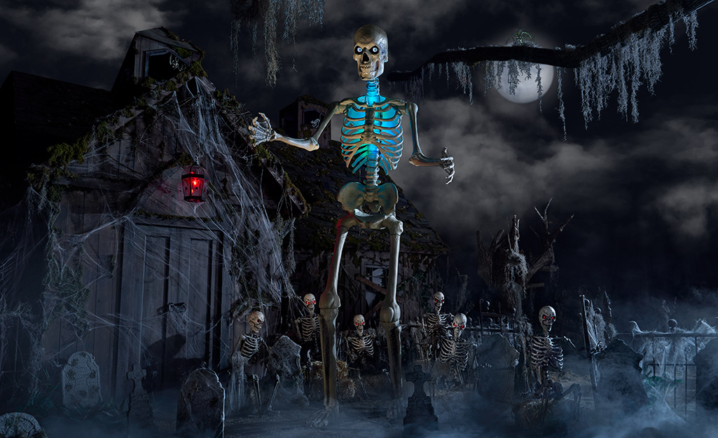 A 12-foot skeleton with a glowing chest.