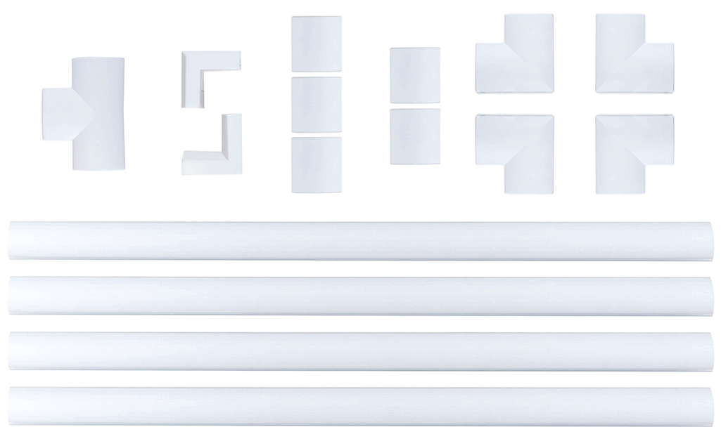 An assortment of raceway joints, elbows, connectors and railways. An assortment of raceway joints, elbows, connectors and railways.