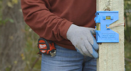 Using post level - Measuring Marking Squaring Plumbing Using post level - Measuring Marking Squaring Plumbing