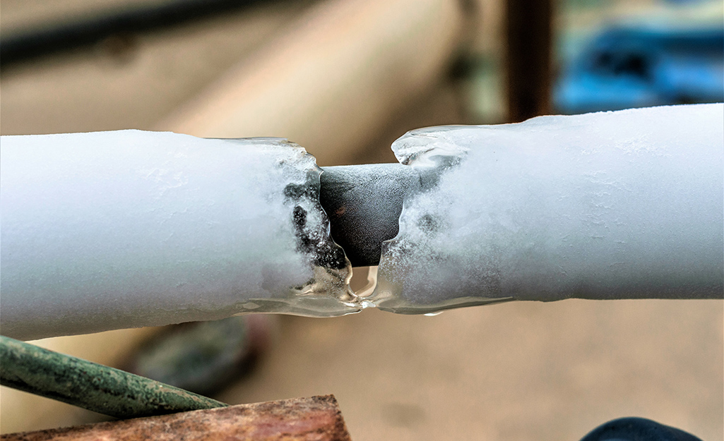 A wrapped water pipe thawing out. 