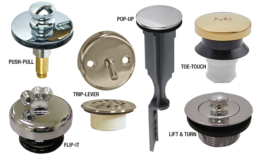 Types of bathtub drain stoppers
