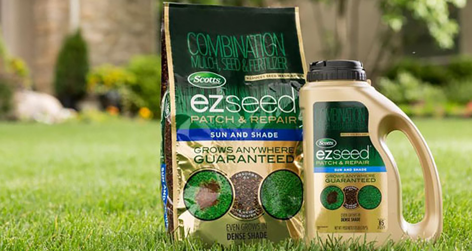 EZ Seed products on a lawn