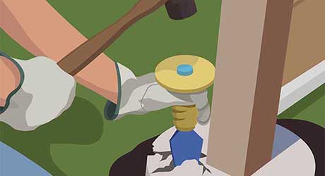 Break up old footing - Repairing Maintaining Fences and Gates Break up old footing - Repairing Maintaining Fences and Gates