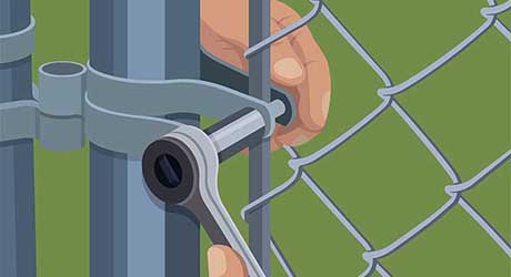 Reattach tension bar - Repairing Maintaining Fences and Gates Reattach tension bar - Repairing Maintaining Fences and Gates
