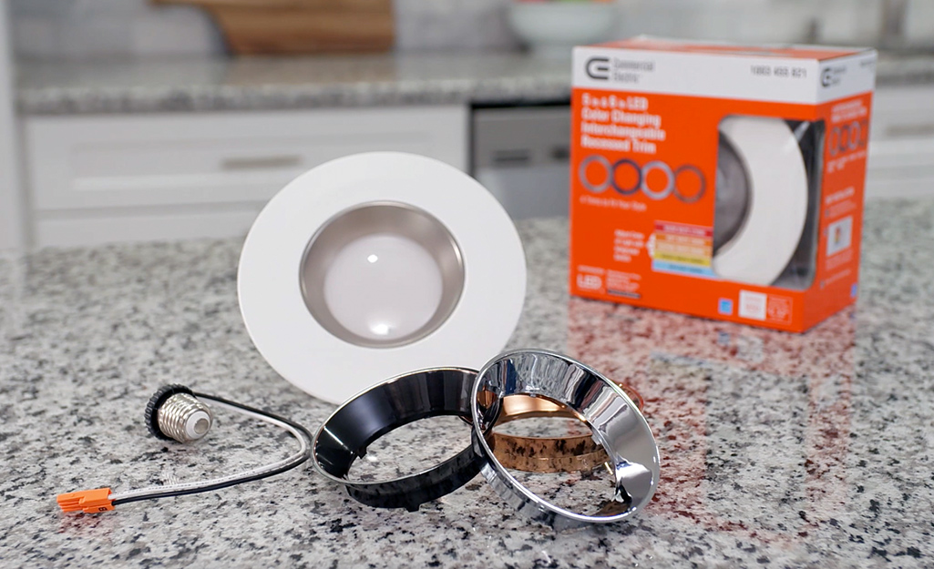 A recessed lighting kit.
