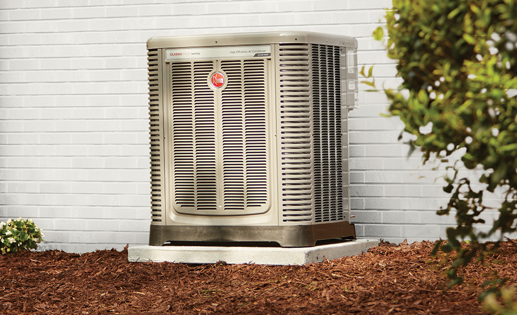 An air conditioning unit outside a home.
