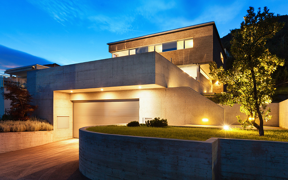 Exterior lighting shows the beauty of a home and can discourage burglars.