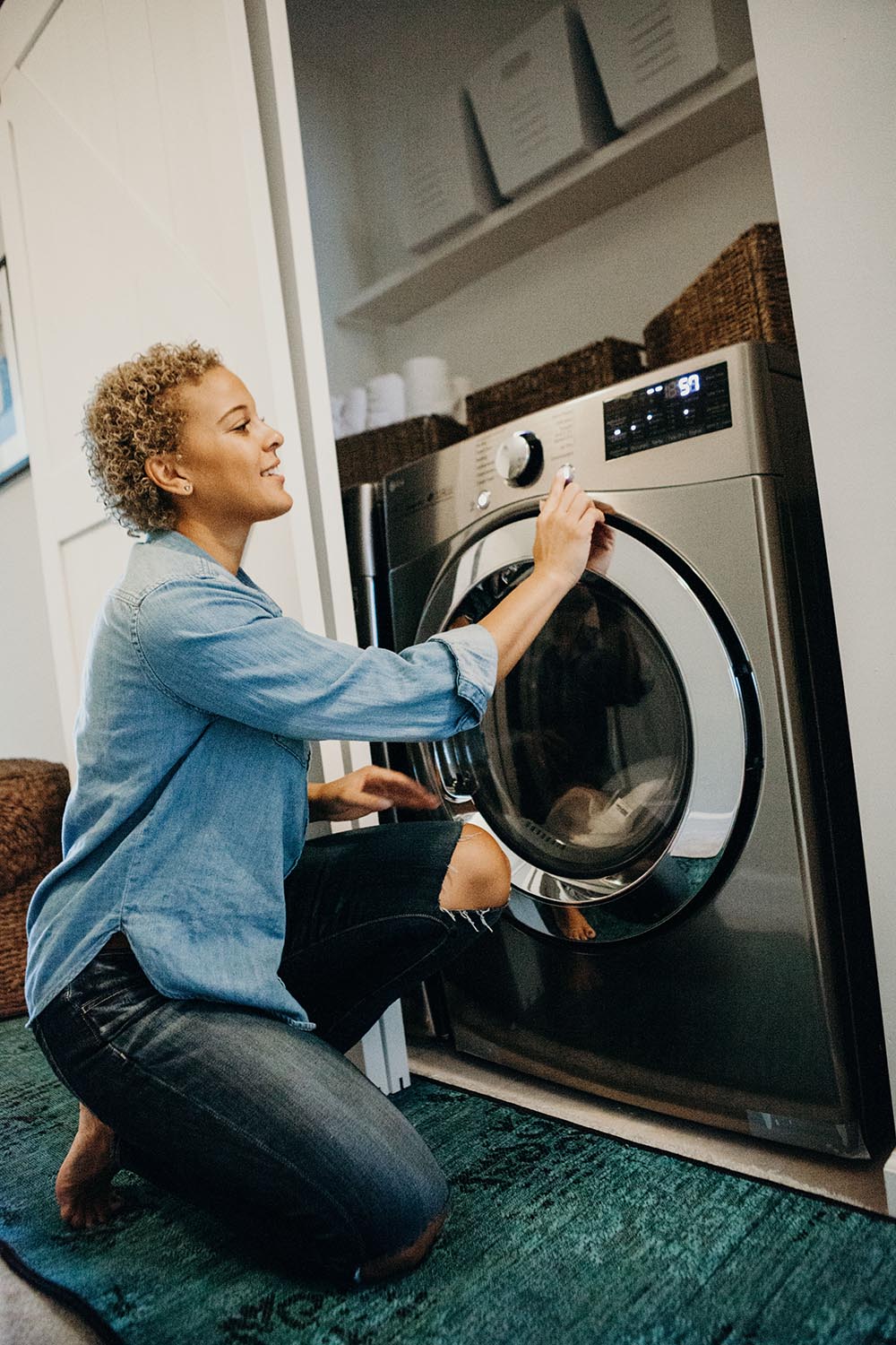 Small Space Laundry Room Makeover With Stackable LG Laundry Pairs