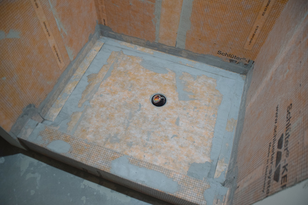 How To Tile A Basement Shower, Basement Concrete Shower Pan