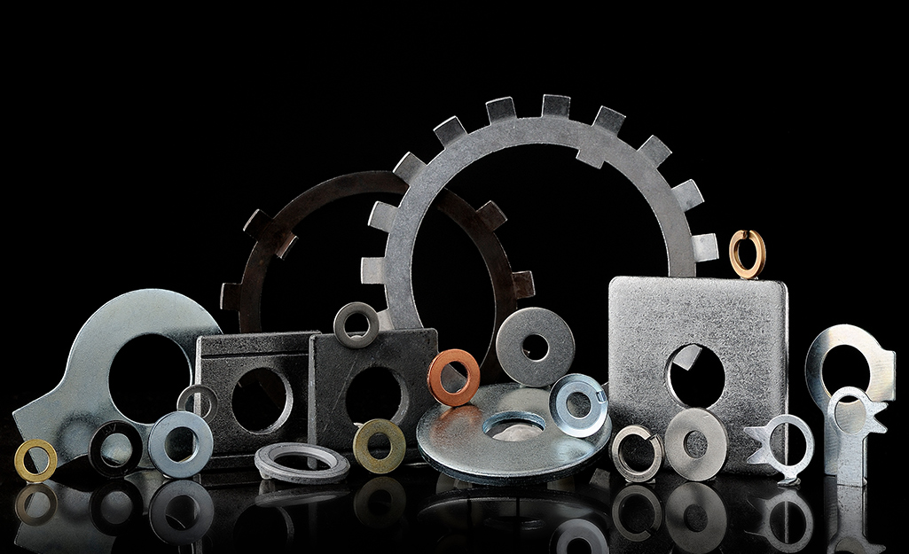 Lock washers in different size, shapes and materials.