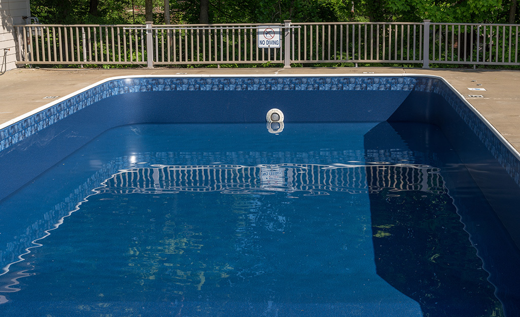 A pool being drained of water.