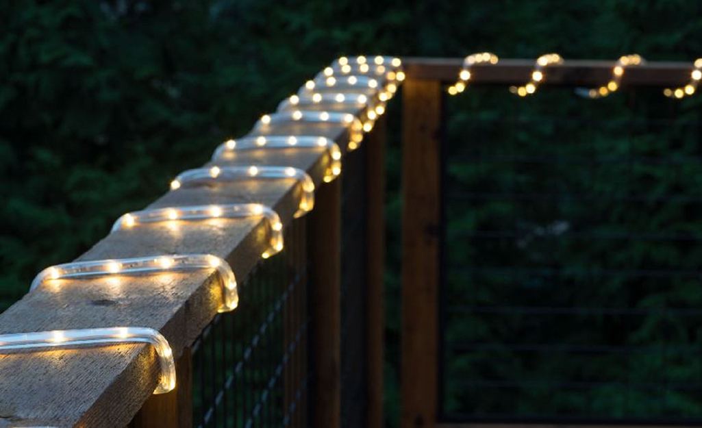 Solar string lights on sale for deck railing