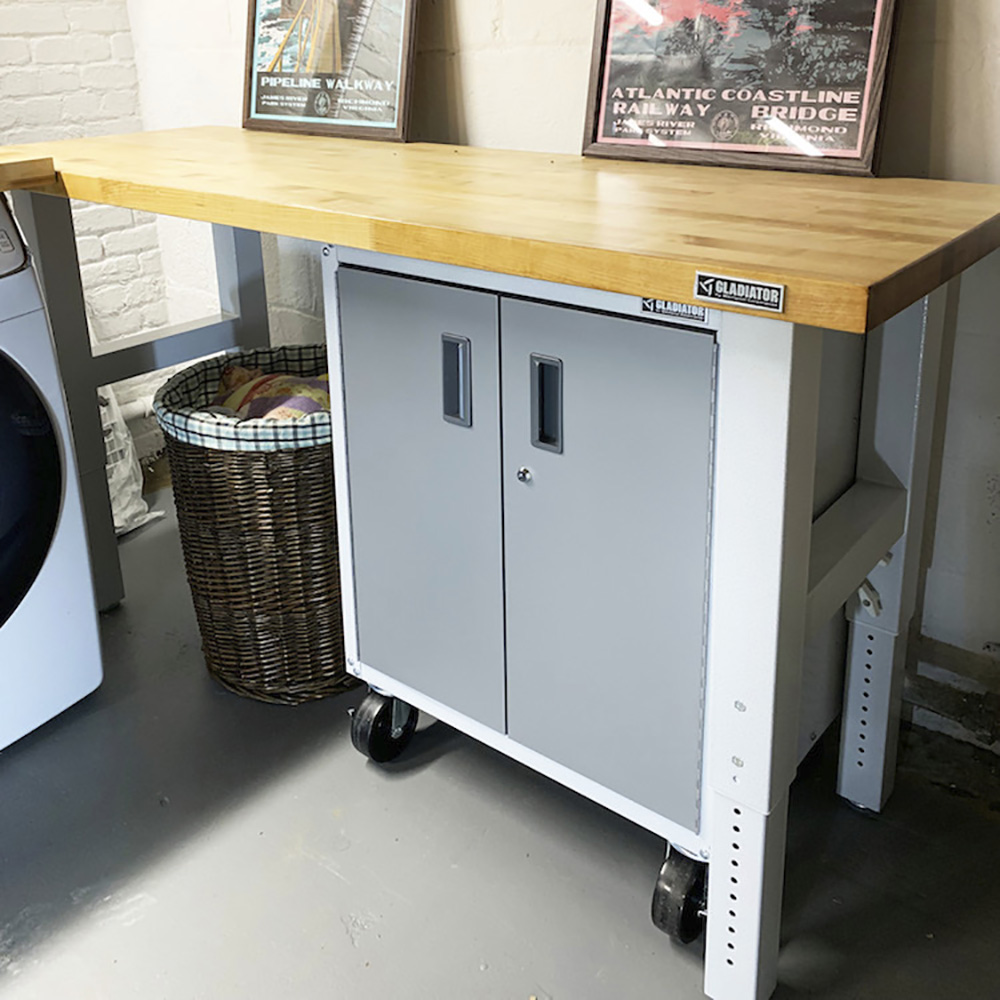 A Gladiator freestanding cabinet and workbench.
