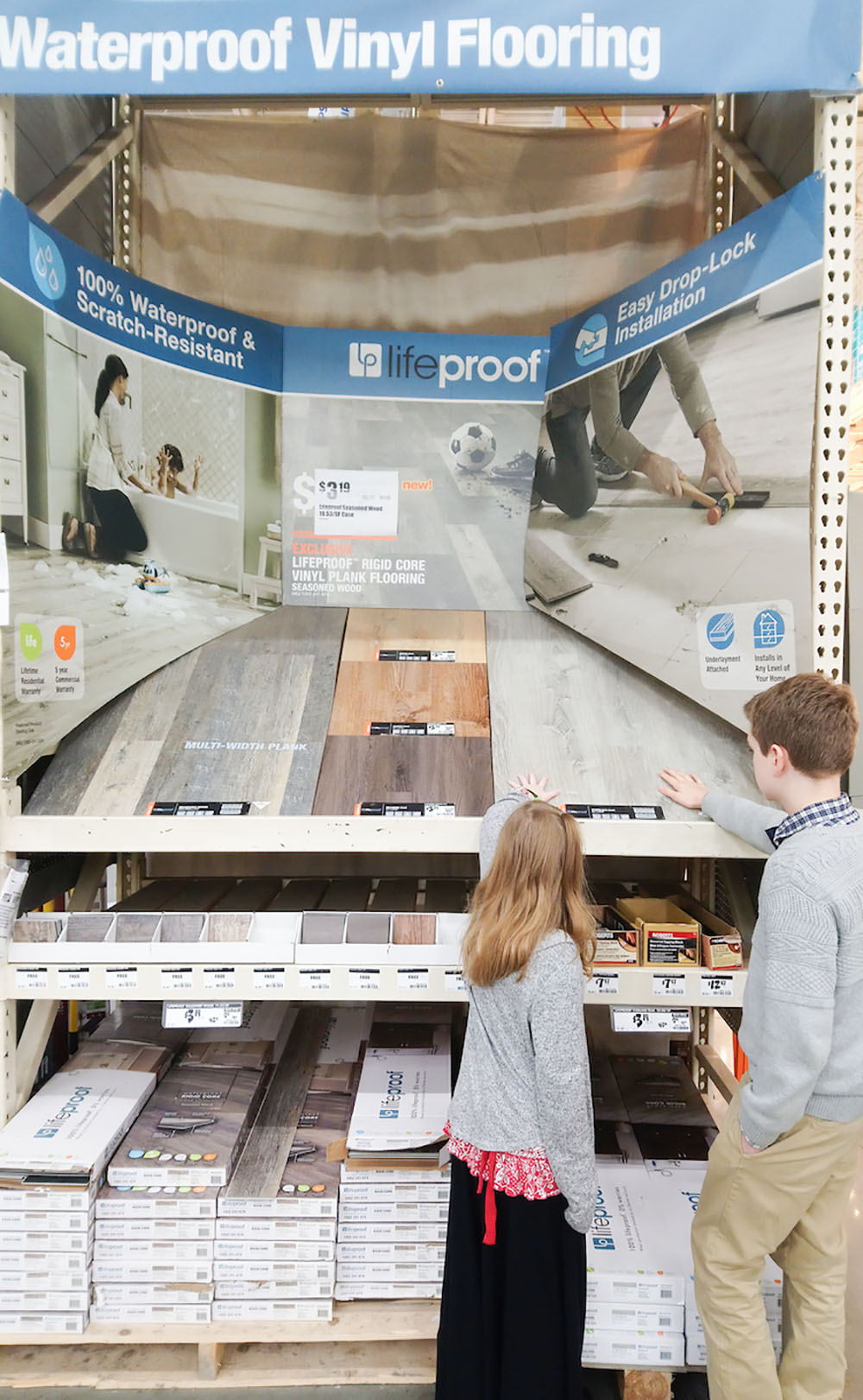 In store LifeProof flooring display