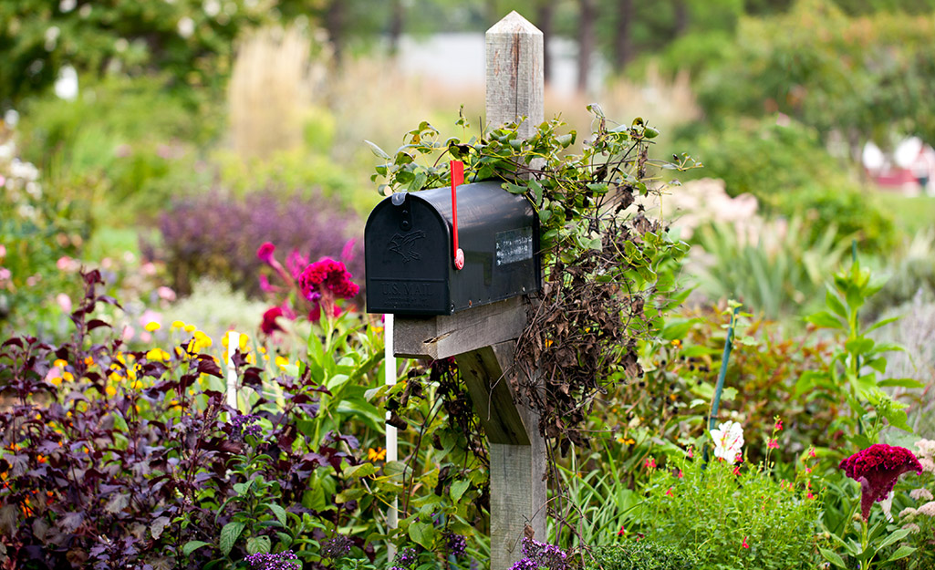 Decorative Wooden Mailbox with Roses