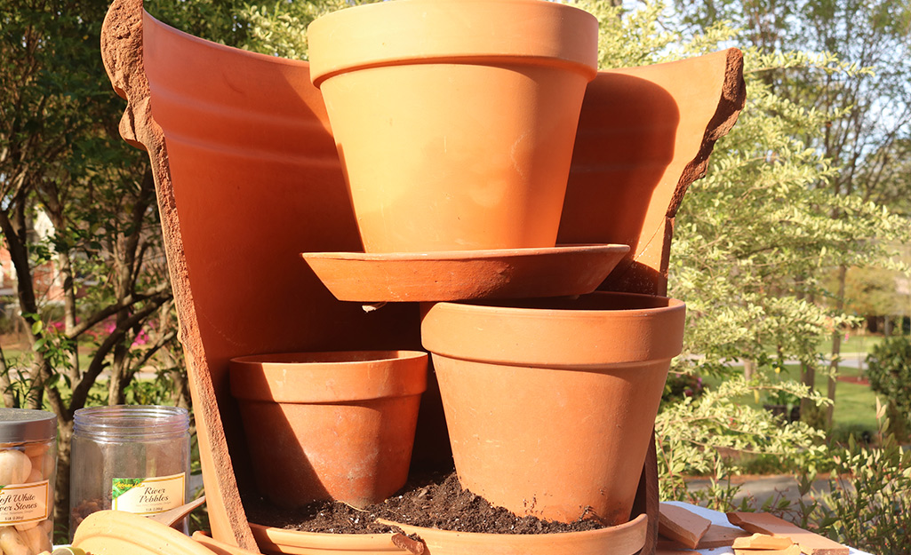 broken clay pot garden