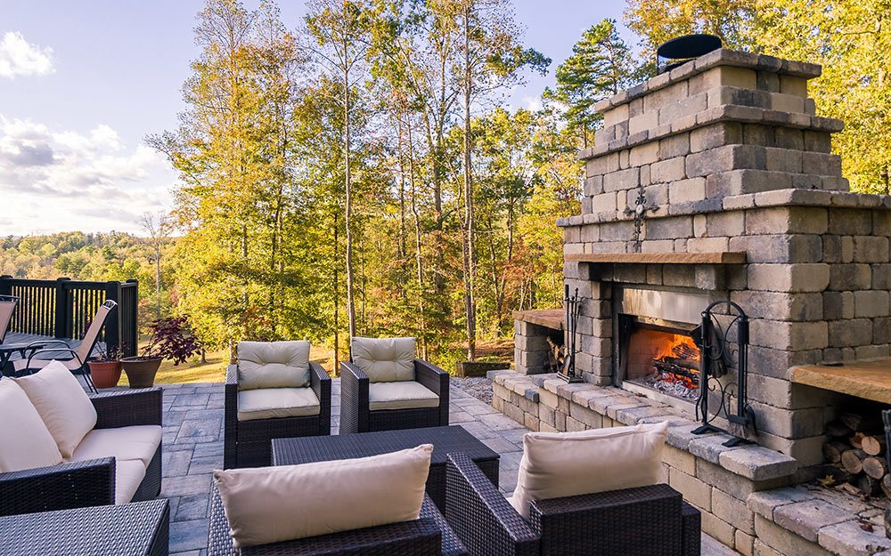 outdoor fireplace ideas - the home depot