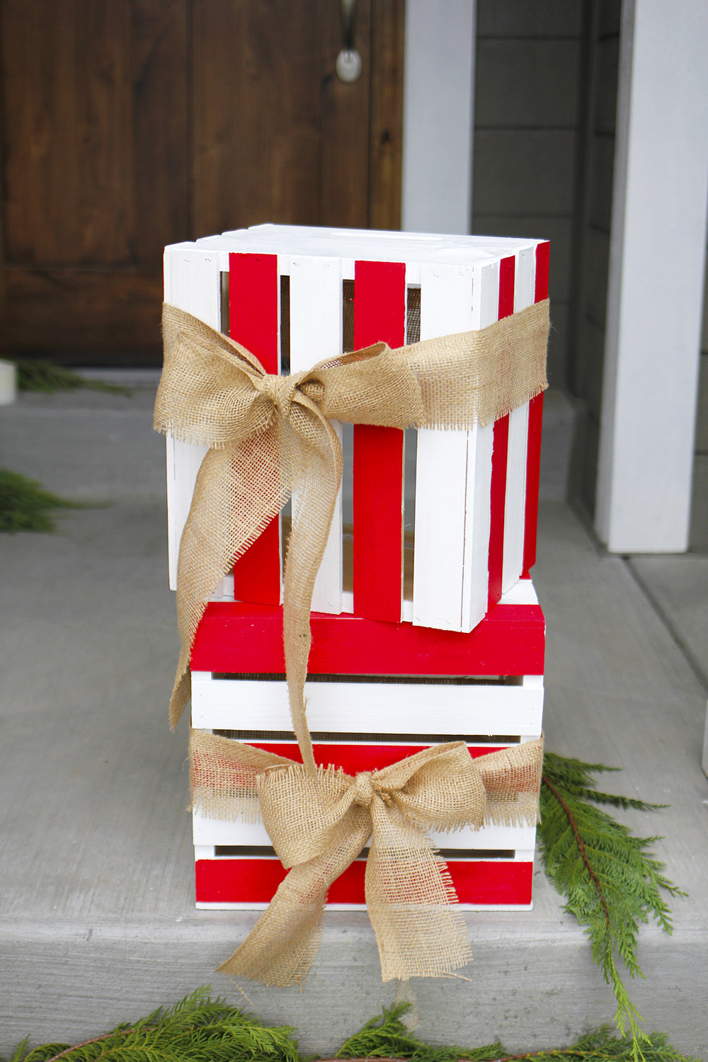 Outdoor Holiday Crate Decorations