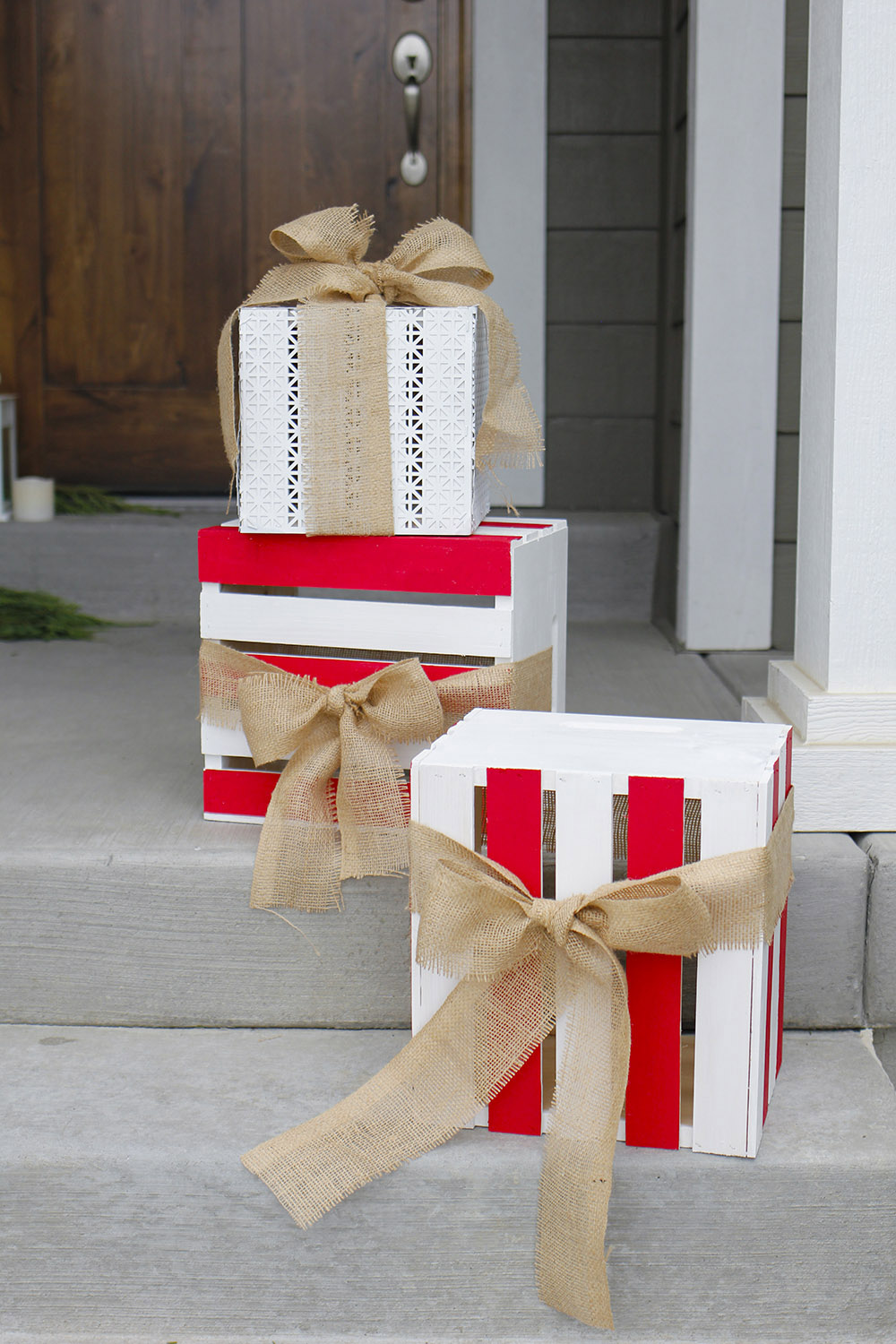 Outdoor Holiday Crate Decorations
