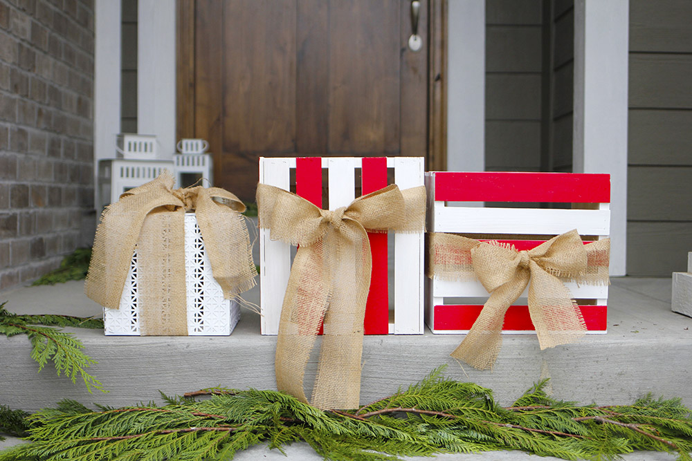 Outdoor Holiday Crate Decorations