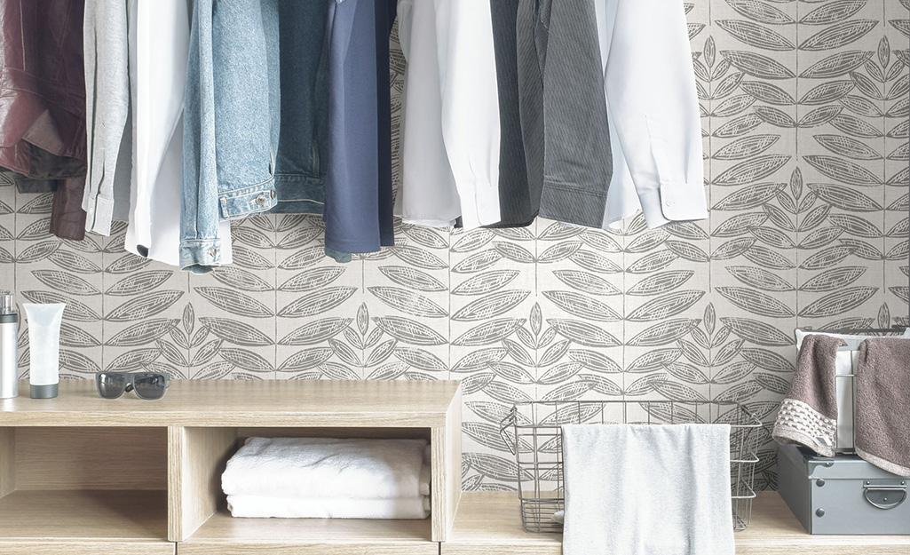 Hall Closet Makeover with Ravenswood wallpaper  Jeweled Interiors