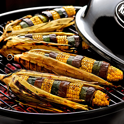 Recipe: Grilled Vegetable Skewers With Corn, Zucchini and Eggplant