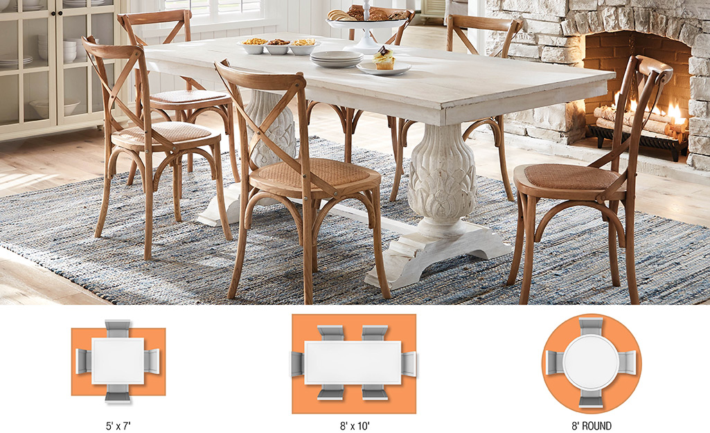Rug Sizes For Your Space, What Size Rug For Small Dining Room Table