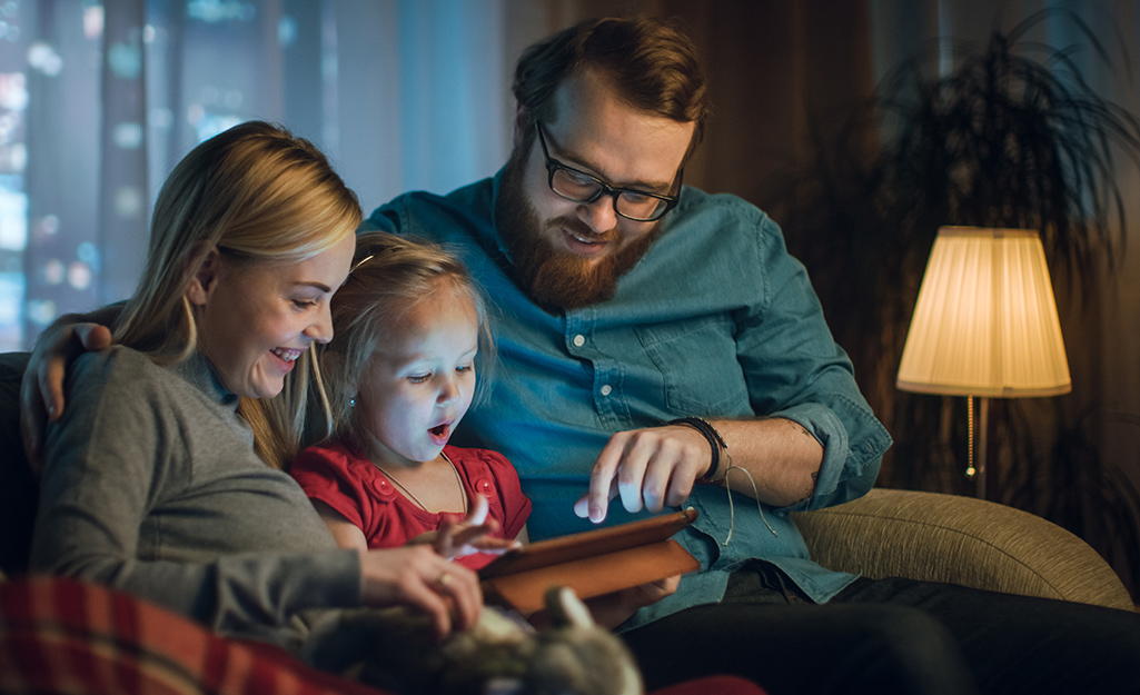 A family enjoying each other at home. A family enjoying each other at home.