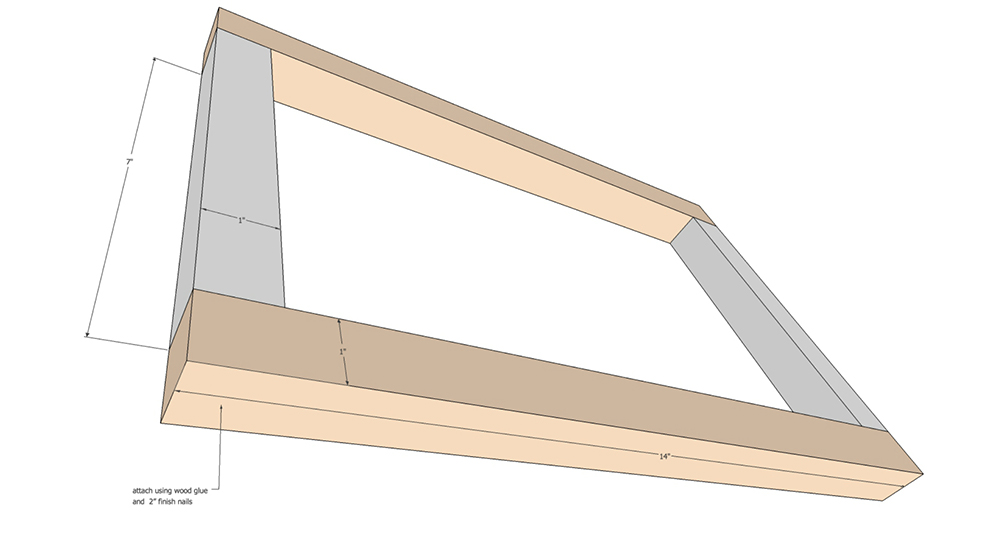 A diagram showing how to make the DIY wooden lantern side panels.