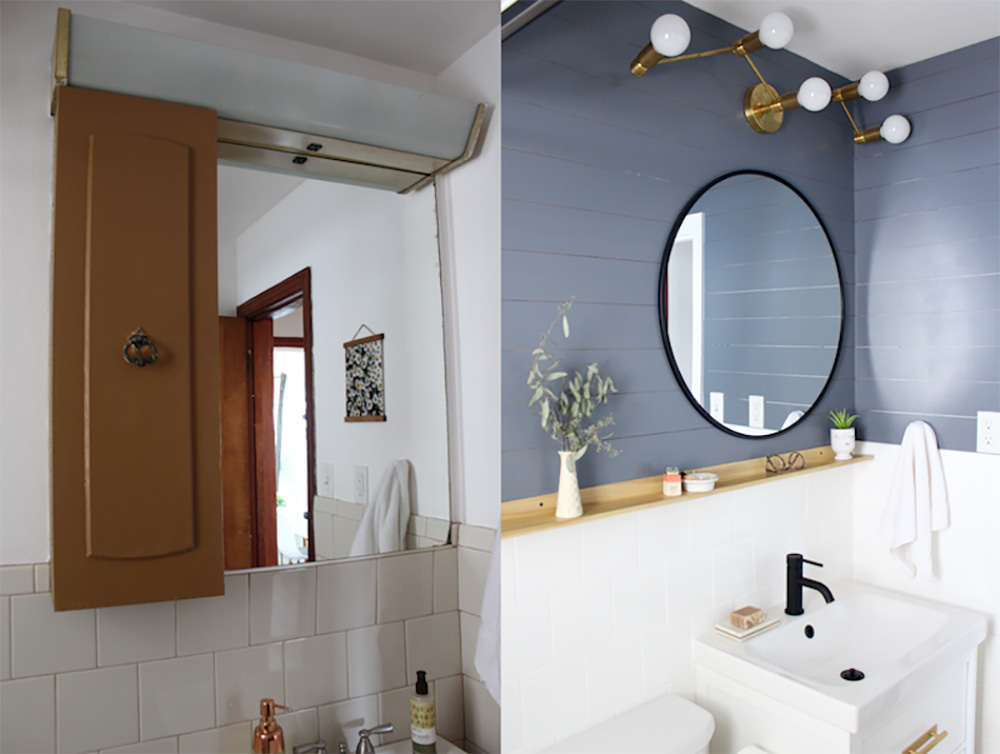 Small Bathroom Makeover With Painted Tile And Floors - Can You Paint Existing Bathroom Tiles