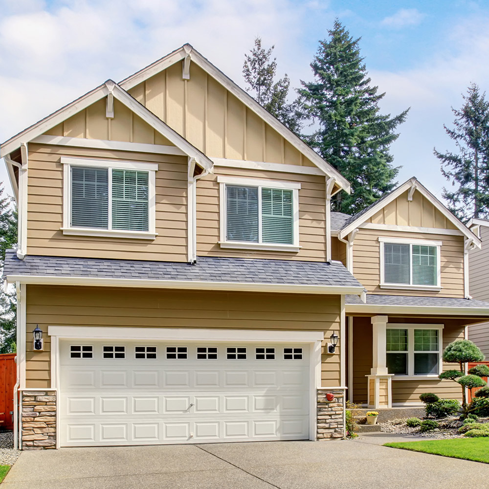 standard two car garage door size