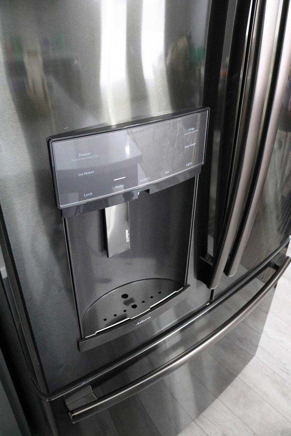 A GE Adora refrigerator with autofill.