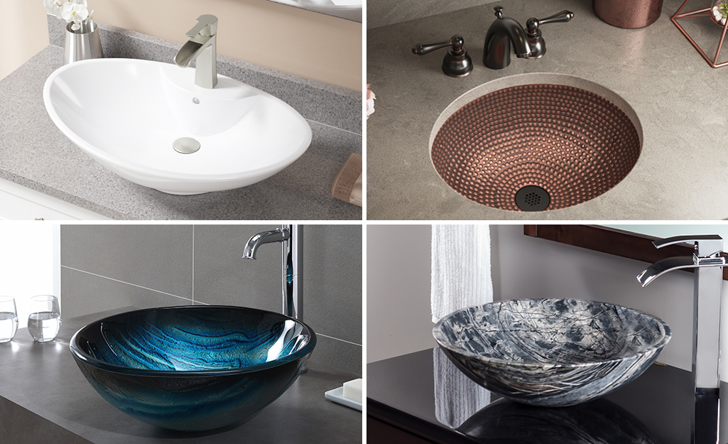 glass molded bathroom sinks