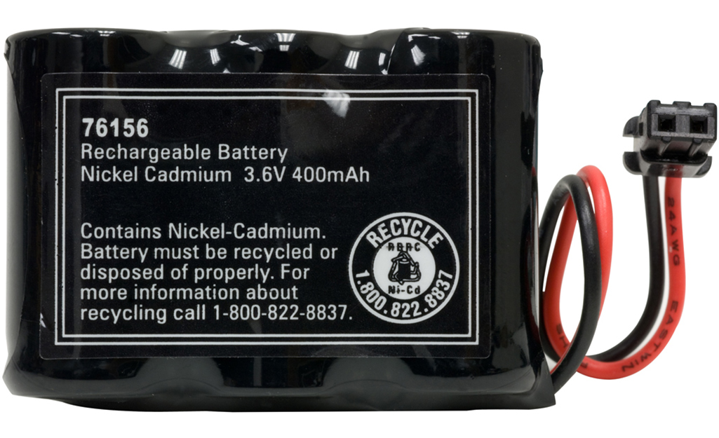 A closeup of a nickel cadmium battery.