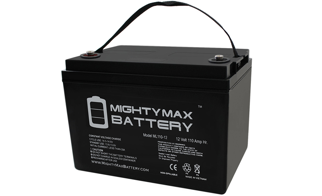 A sealed lead automotive battery.